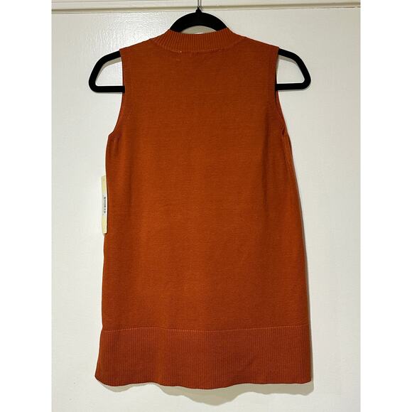 Cyrus Women's Size XS Knit Sweater Vest Firecracker Rust V-Neck New w/ Tags - Picture 7 of 11